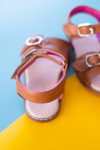 CASSIE | Winged Sandals | Caramel