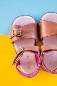 CASSIE | Winged Sandals | Caramel